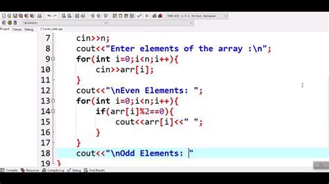 array odd even in c.